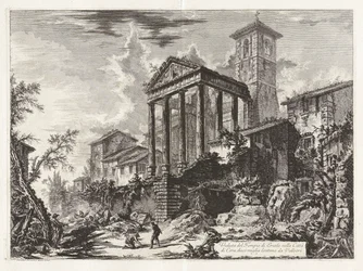 View of the Temple of Hercules at Cori, Ten Miles Distant from Velletri, from Views of Rome