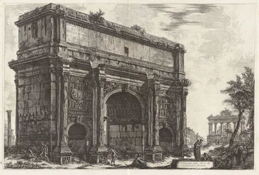 View of the Arch of Septimius Severus, from Vedute di Roma