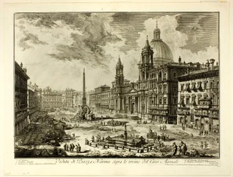 View of Piazza Navona above the ruins of the Circus of Domitian, from Views of Rome