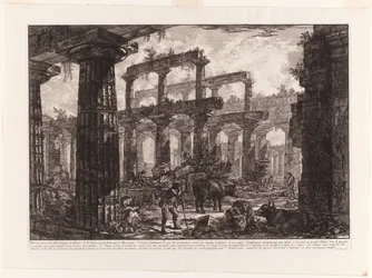 View of the Remains of the Cella of the Temple of Neptune, from Different Views of Paestum