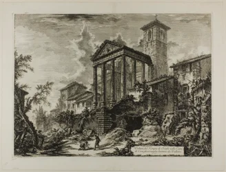View of the Temple of Hercules at Cori, ten miles distant from Velletri, from Views of Rome