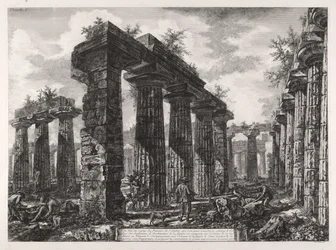 View of the Remains of the Pronaos of the Building Known as the College of the Amphictyons, from Different Views of Paestum