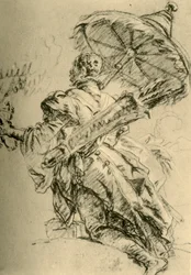 A Moor with quiver and sunshade, 1752, 1928.