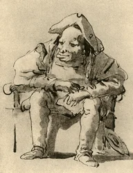 Caricature of a Man Seated
