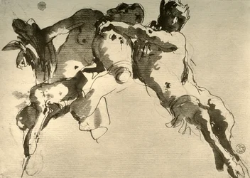 Male and Female Faun with Amphora