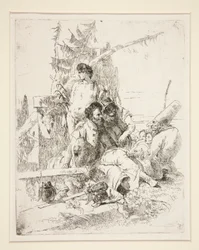 Punchinello Talking to the Two Magicians, from the Series Scherzi di Fantasia
