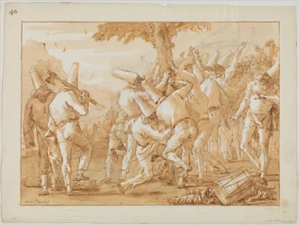 Punchinellos Felling (or Planting) a Tree