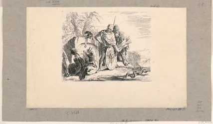 Seated Woman, Young Soldier, and Magus, from the Vari Capricci