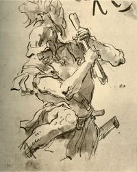 Soldier Raising His Arm to Strike