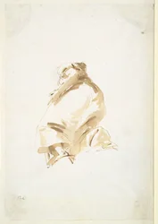 Standing female figure seen from the back and from below