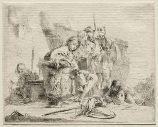Various Caprices: Young Man Seated, Leaning Against an Urn
