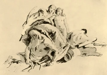Young Woman with Boy, Rivergod and Satyr