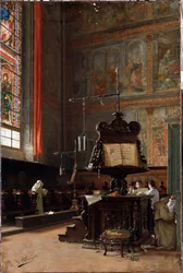 In the choir of the church