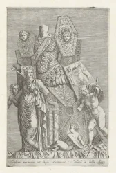 Trophy of Weapons, a Female Figure, and Angels
