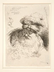 An Old Man with a Large Beard, Seen in Front View, His Head and Eyes Lowered, from the Series The Little Heads