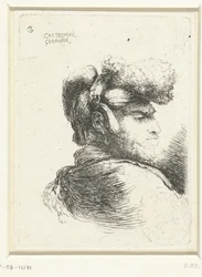 Head of a Man with a Fur-Trimmed Hat, Small Study of Heads with Oriental Headgear (series title)