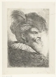 Head of a Man with Turban and Fur Hat