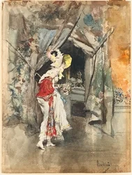 An Elegant Woman in an Interior