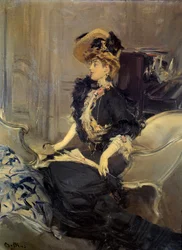 Belle Epoque: The Visit (Elegant Young Woman in Evening Dress)