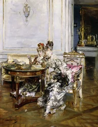 Elegant Ladies in an Interior
