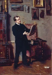 Young Man Watching Painting