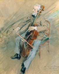 Portrait of cellist Gaetano Braga