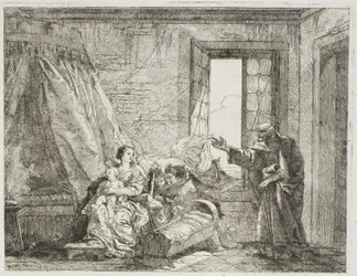Joseph Tells Mary of Their Forthcoming Departure, plate four from The Flight into Egypt