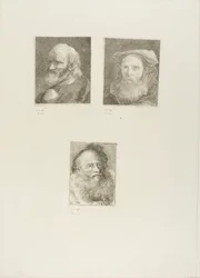Old Man with a Beard, Bearded Old Man with a Hat, Old Man with Decorative Cap