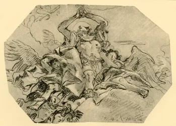 Praying Saint Surrounded by Angels