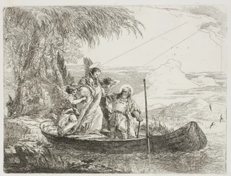 The Holy Family Entering the Boat with the Help of the Angels (plate sixteen from The Flight into Egypt)