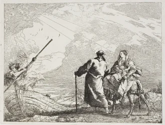 The Holy Family on the Bank of a River, plate fourteen from The Flight into Egypt