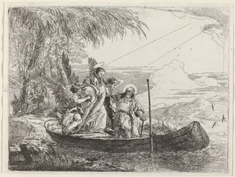 The Madonna, Child, and Angels Entering the Boat