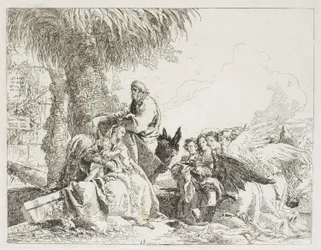 The Rest on the Flight (plate thirteen from The Flight into Egypt)