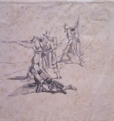 Four Soldiers in Action