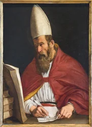 Canonised bishop, possibly St Augustine