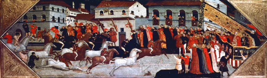 Palio horse race in the streets of Florence (detail)