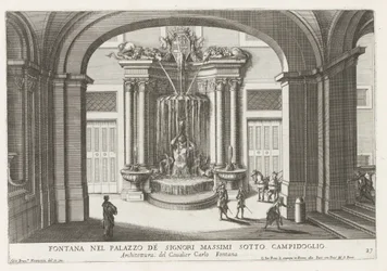 Fountain in the Courtyard of the Palazzo Massimo di Rignano in Rome