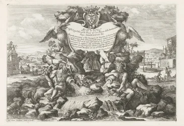 Fountain with Dedication to and Coat of Arms of Livio Odescalchi