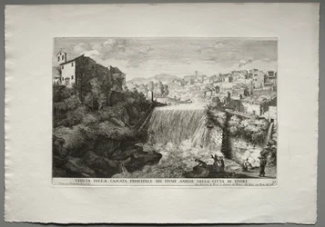 The Fountains of Rome, Book IV, plate 27: View of the Principal Cascade of the River Aniene in the City of Tivoli