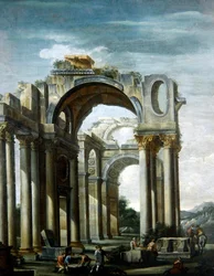 A Capriccio of Classical Ruins with Figures