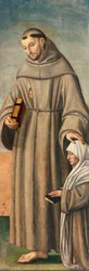 St. Francis and Commissioner, hinge of Triptych depicting Nativity with Saints Francis and Bartholomew with two donors
