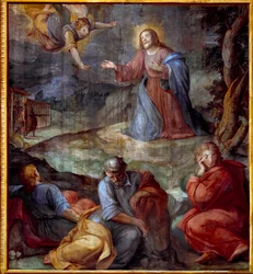 The prayer in the garden of olive trees
