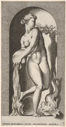 Plate 6: Thetis Standing in a Niche with a Shell and Sea Creature, Pouring Water, 1526