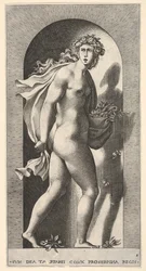 Prosperpina, Standing in a Niche, Turning to the Right While Holding Mantle
