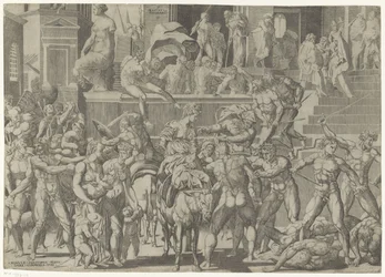 Battle Between the Romans and the Sabines Raptus Sabinaro (title on object)
