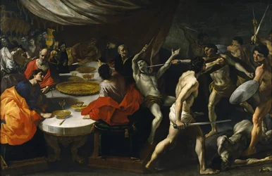 Gladiator Fights at a Banquet