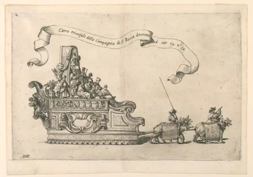 A parade float in Reggio, Italy: The Triumphal Carriage of the Company of St. Roch