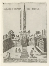 The Egyptian Obelisk of Ramses II on Piazza del Popolo in Rome