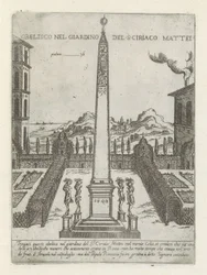 Obelisk in the garden of Ciriaco Mattei (Modern and ancient monuments and buildings in Rome)