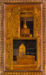 Lignaean Canonical Choir, Inlaid by Giovanni Maria Platina 1484, Superior Stall